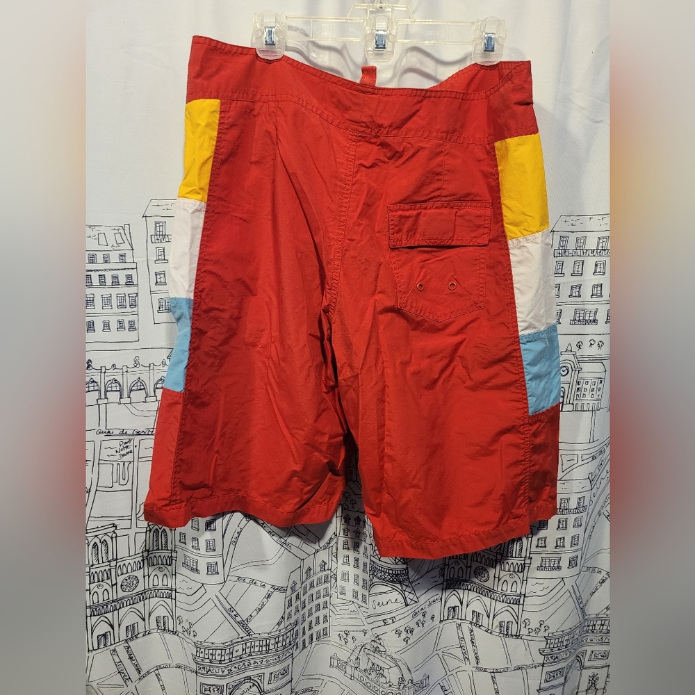 EUC Men's Red Fossil Beach Issue Board Shorts Size 34 - Picture 6 of 6
